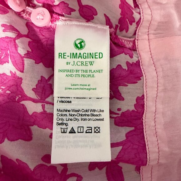 J. Crew Top Women's Small Button Front Tank Adjustable Strap Rosebud Floral Pink - Picture 10 of 15